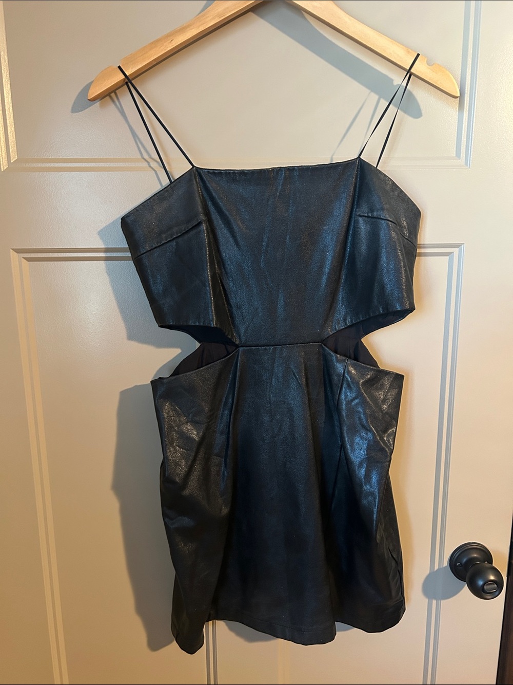 Amanda Uprichard vegan leather cut out dress